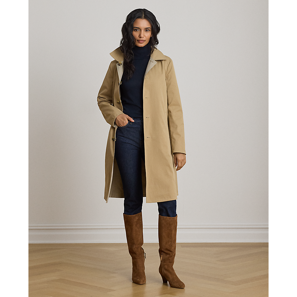 LRL Checked Reversible Balmacaan Coat/Baloner 297P18072001