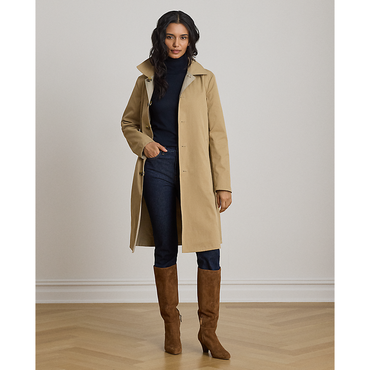 LRL Checked Reversible Balmacaan Coat/Baloner 297P18072001