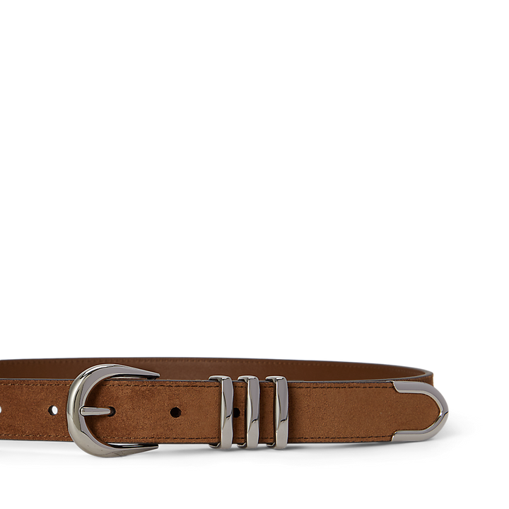 LRL Metal-Keeper Suede Skinny Belt/Remen 412P11809001