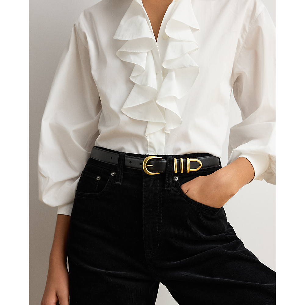 LRL Metal-Keeper Leather Skinny Belt/Remen 412P15696001