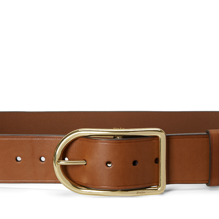 PRL Curved-Buckle Leather Belt/Remen 429P05791001