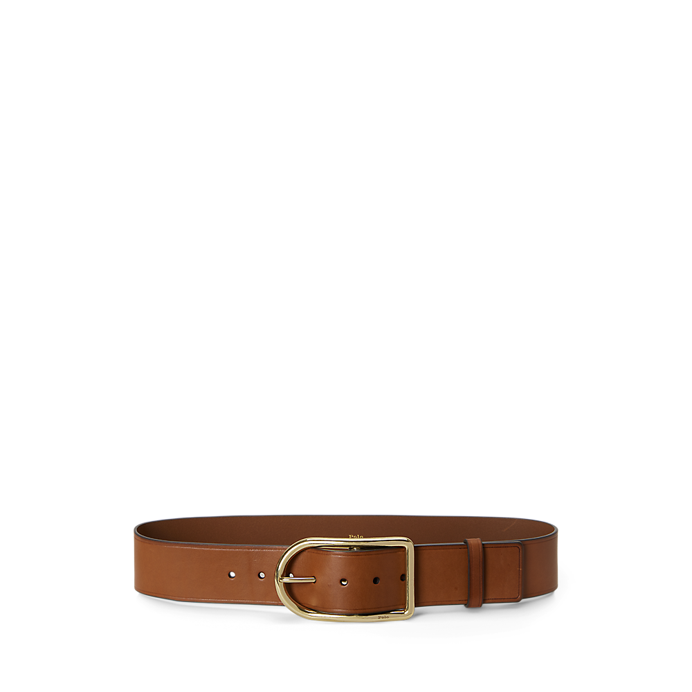 PRL Curved-Buckle Leather Belt/Remen 429P05791001