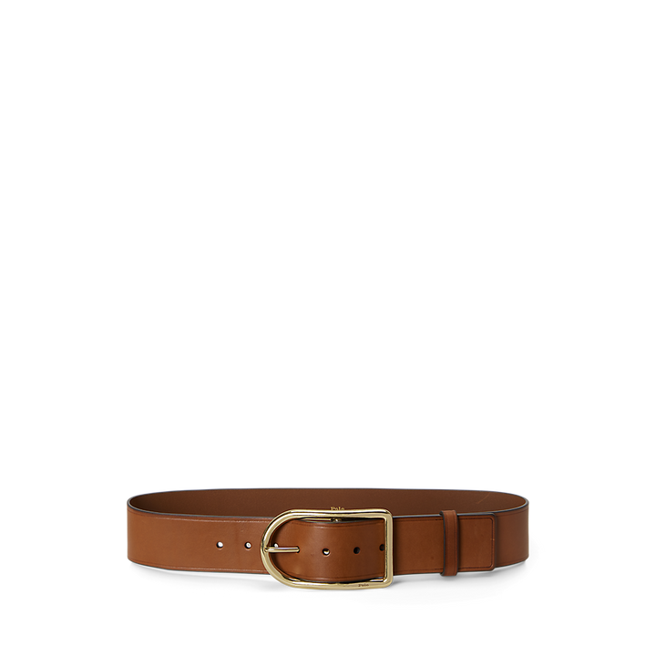 PRL Curved-Buckle Leather Belt/Remen 429P05791001