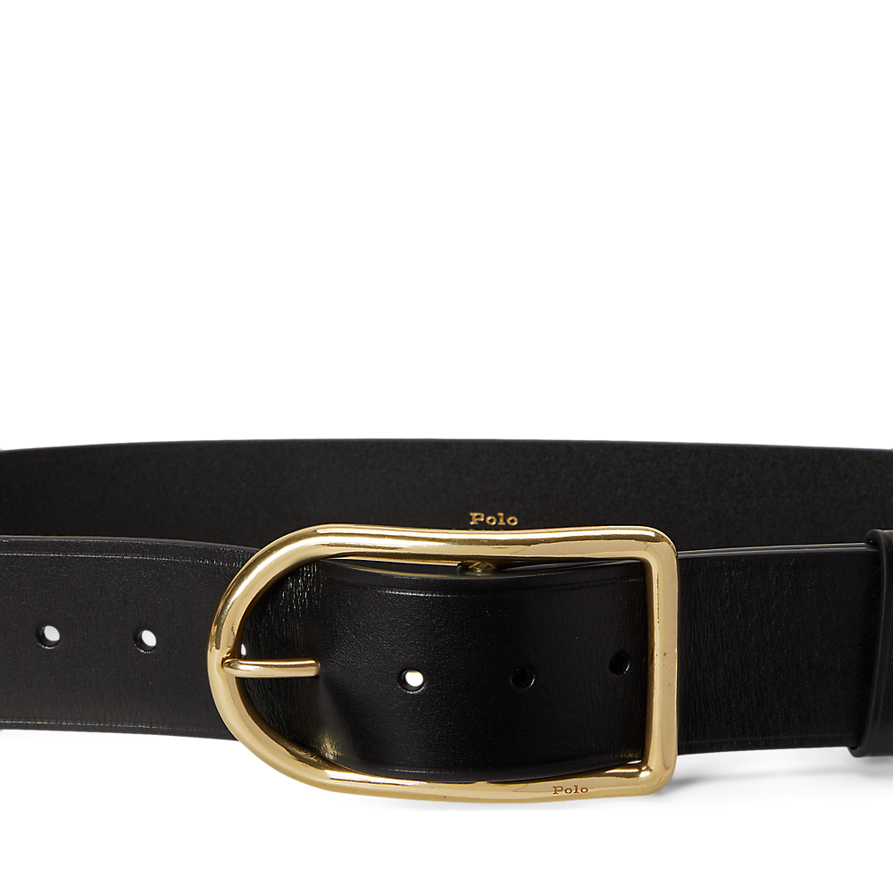 PRL Curved-Buckle Leather Belt/Remen 429P05791002