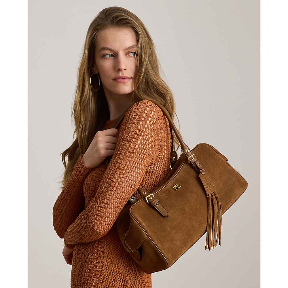 LRL Suede Large Marcy Zip Satchel/Torba 431P11777001