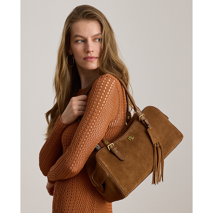 LRL Suede Large Marcy Zip Satchel/Torba 431P11777001