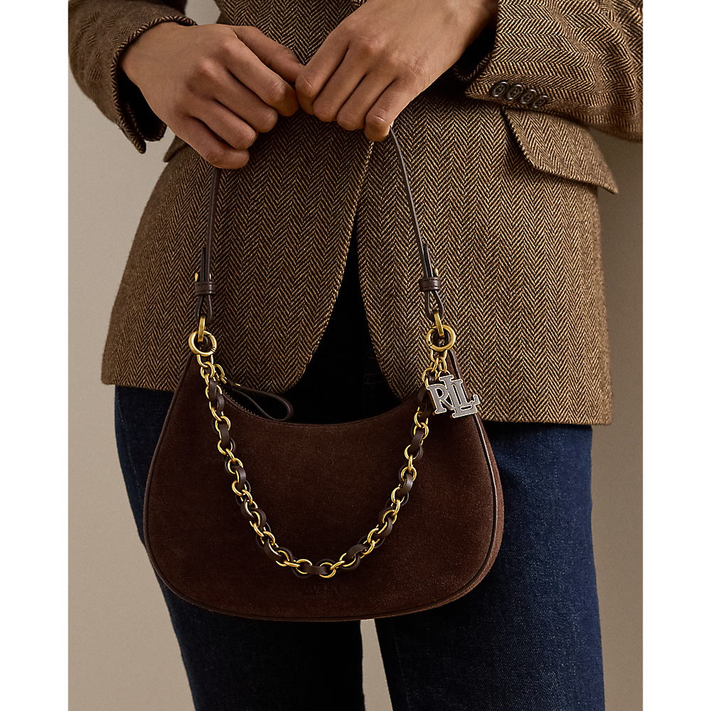 LRL Suede Medium Marcy Zip Shoulder Bag/Torba 431P15639001