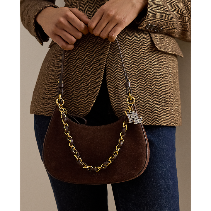 LRL Suede Medium Marcy Zip Shoulder Bag/Torba 431P15639001
