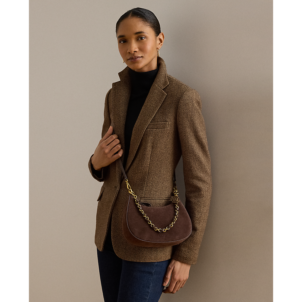 LRL Suede Medium Marcy Zip Shoulder Bag/Torba 431P15639001