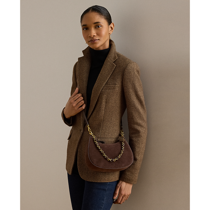 LRL Suede Medium Marcy Zip Shoulder Bag/Torba 431P15639001