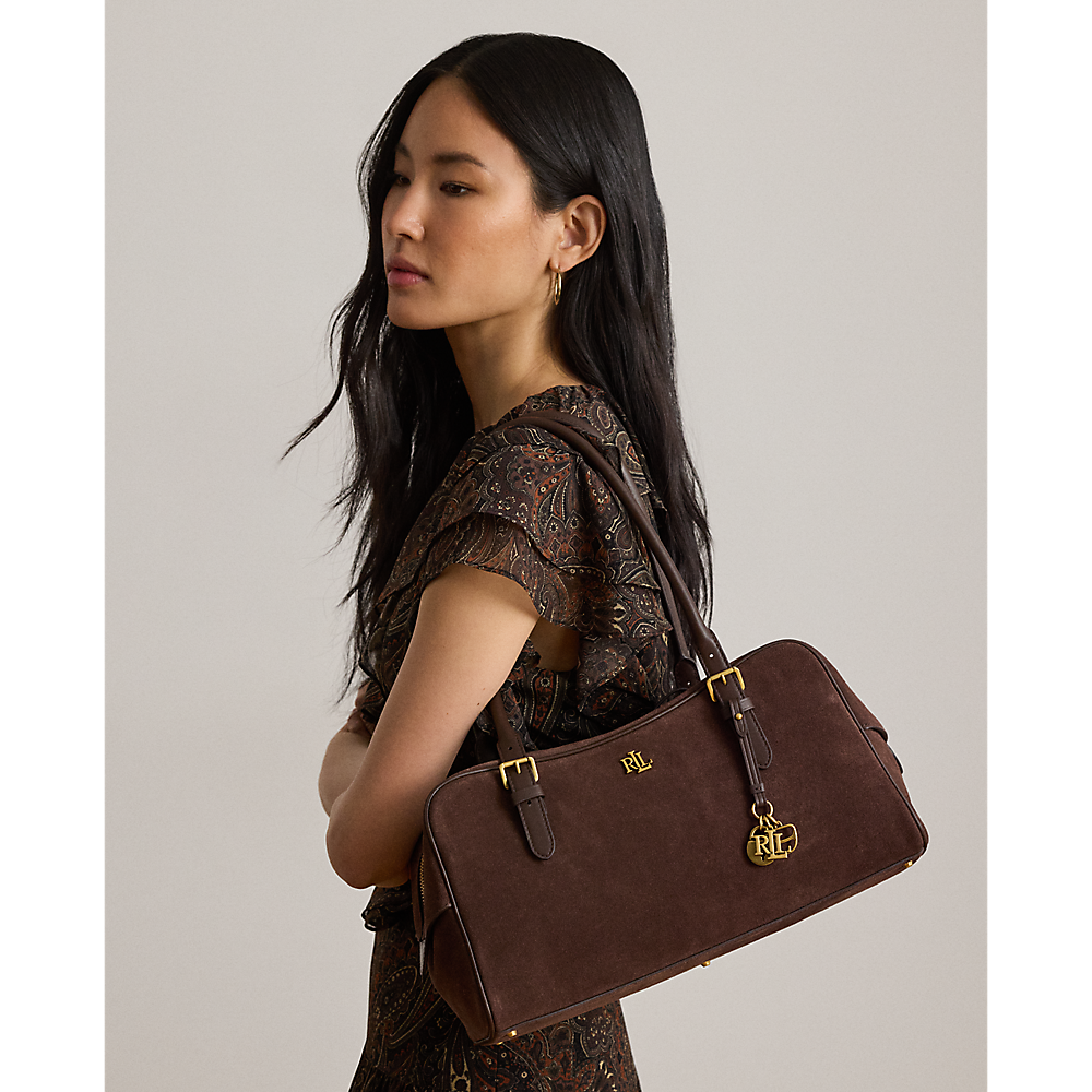 LRL Suede Large Marcy Zip Satchel/Torba 431P15643004