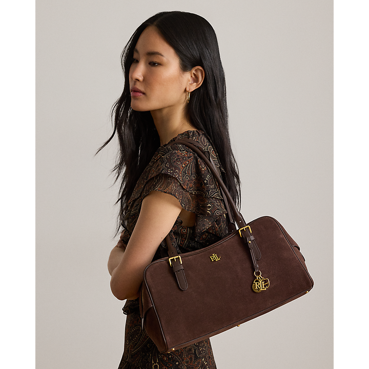 LRL Suede Large Marcy Zip Satchel/Torba 431P15643004