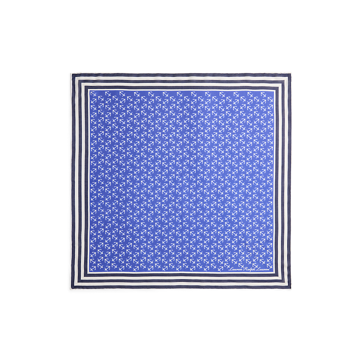 LRL Anchor-Print Striped Square Scarf/Šal 454P09788003