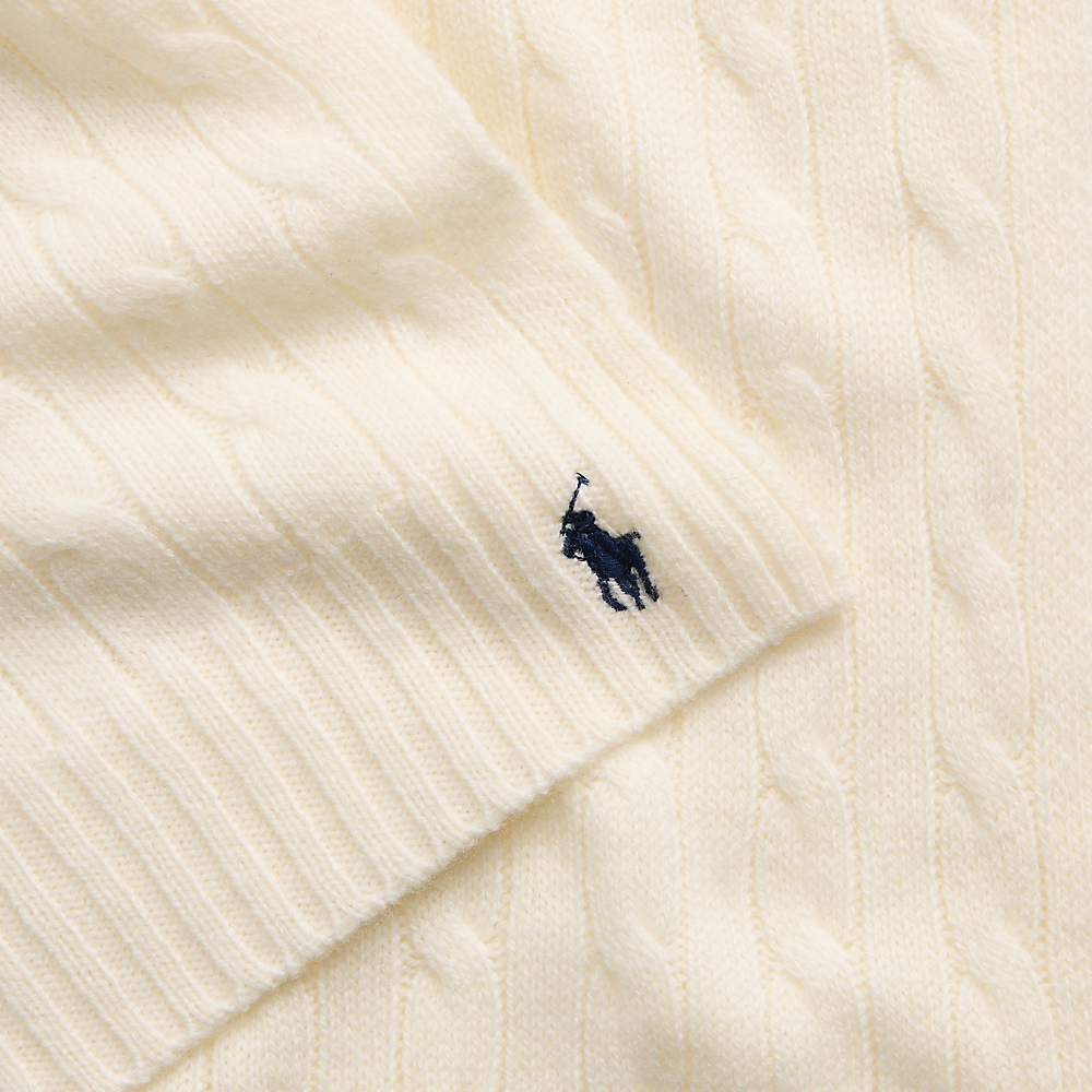 PRL Cable-Knit Wool-Cashmere Scarf /Šal 455956296002