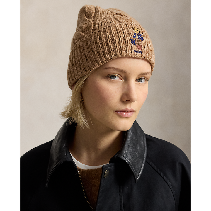 PRL Polo Bear Cable Wool-Blend Beanie/Kapa 455P18118002