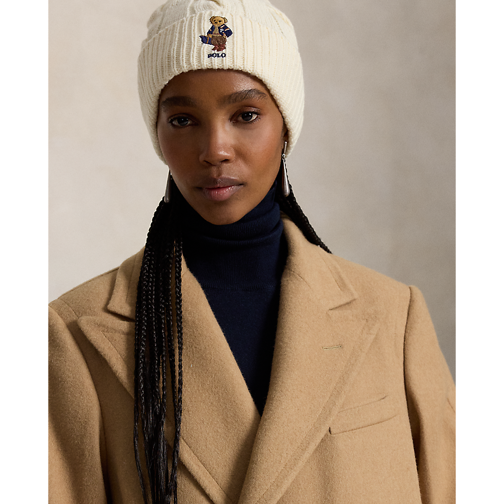 PRL Polo Bear Cable Wool-Blend Beanie/Kapa 455P18118003