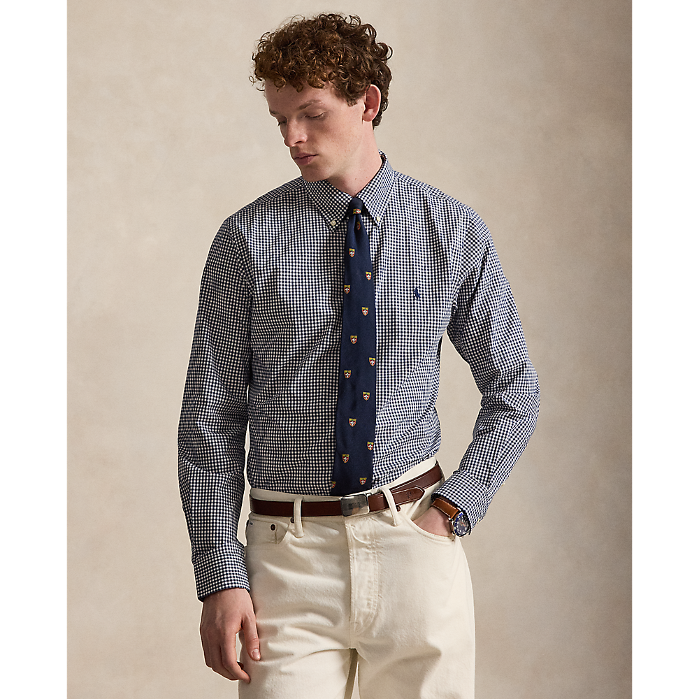 PRL Custom Fit Gingham Stretch Poplin Shirt/Košulja 710929347500