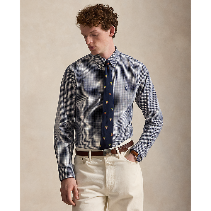 PRL Custom Fit Gingham Stretch Poplin Shirt/Košulja 710929347500