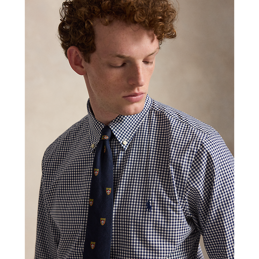 PRL Custom Fit Gingham Stretch Poplin Shirt/Košulja 710929347500