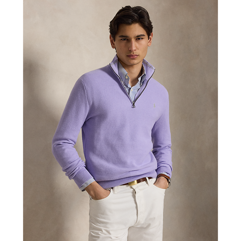 PRL Mesh-Knit Cotton Quarter-Zip Jumper/Pulover 710932304516