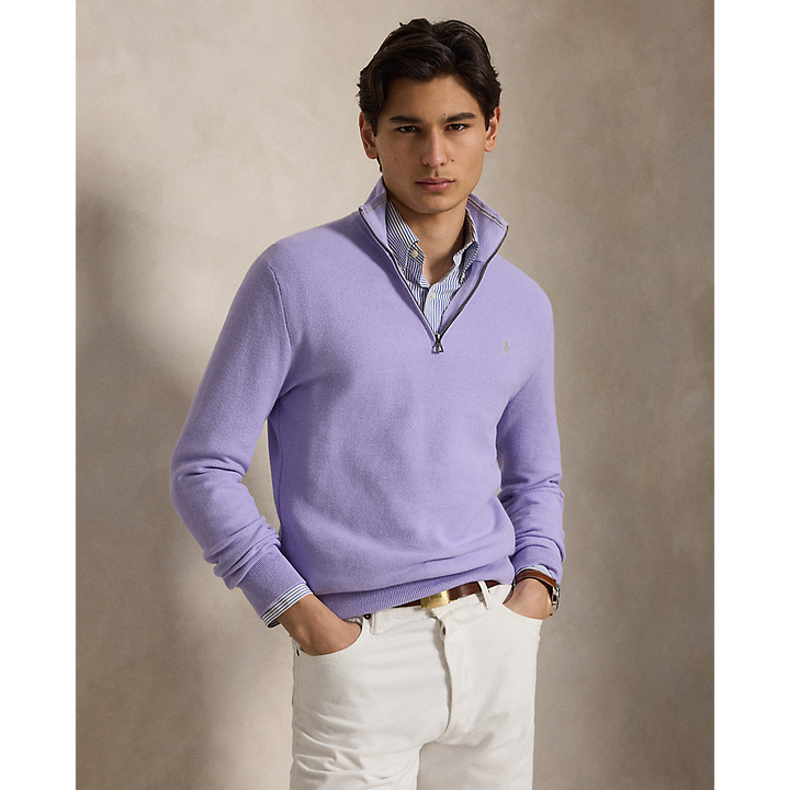 PRL Mesh-Knit Cotton Quarter-Zip Jumper/Pulover 710932304516