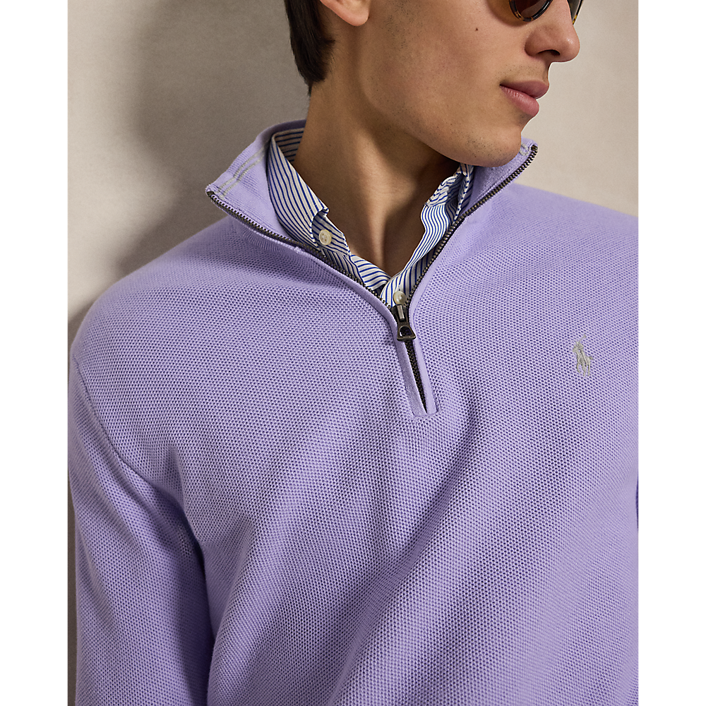 PRL Mesh-Knit Cotton Quarter-Zip Jumper/Pulover 710932304516
