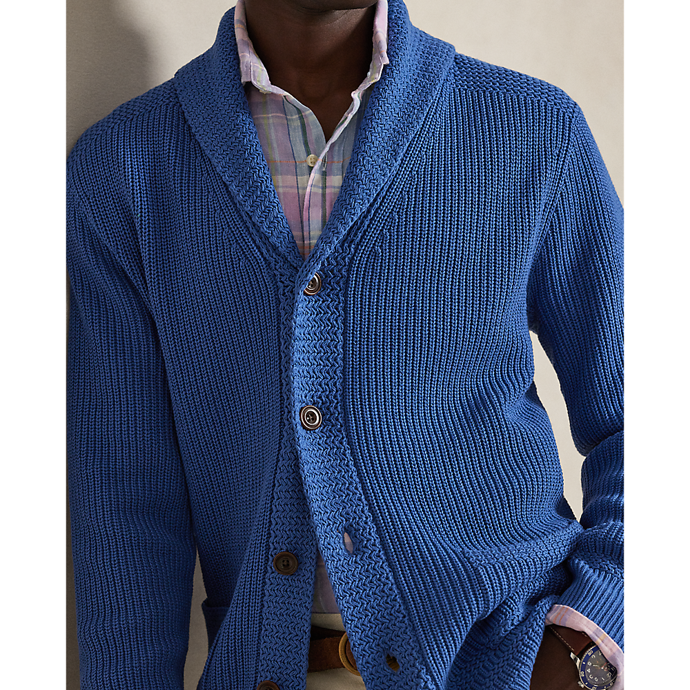 PRL Cotton Shawl-Collar Cardigan/Pulover 710A12986002