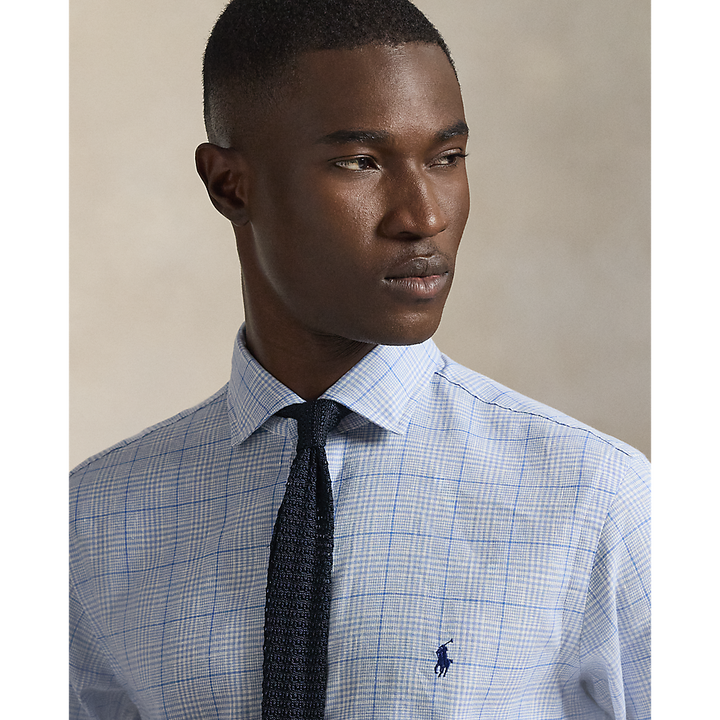 PRL Custom Fit Checked Linen-Blend Shirt/Košulja 710B16695001