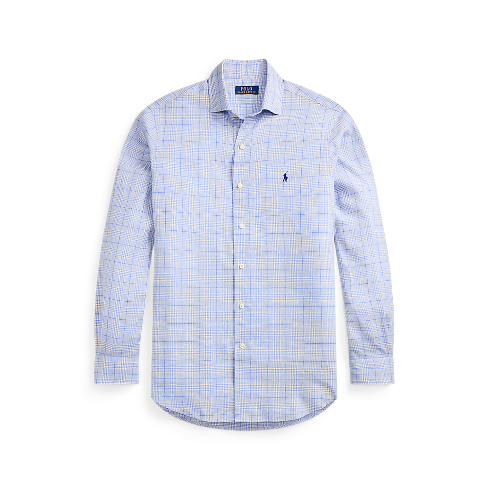 PRL Custom Fit Checked Linen-Blend Shirt/Košulja 710B16695001