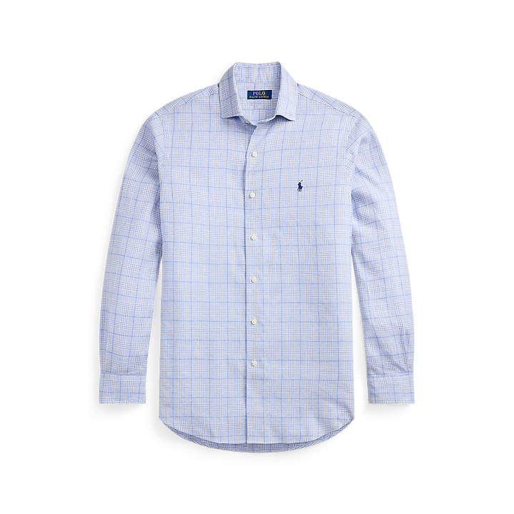 PRL Custom Fit Checked Linen-Blend Shirt/Košulja 710B16695001