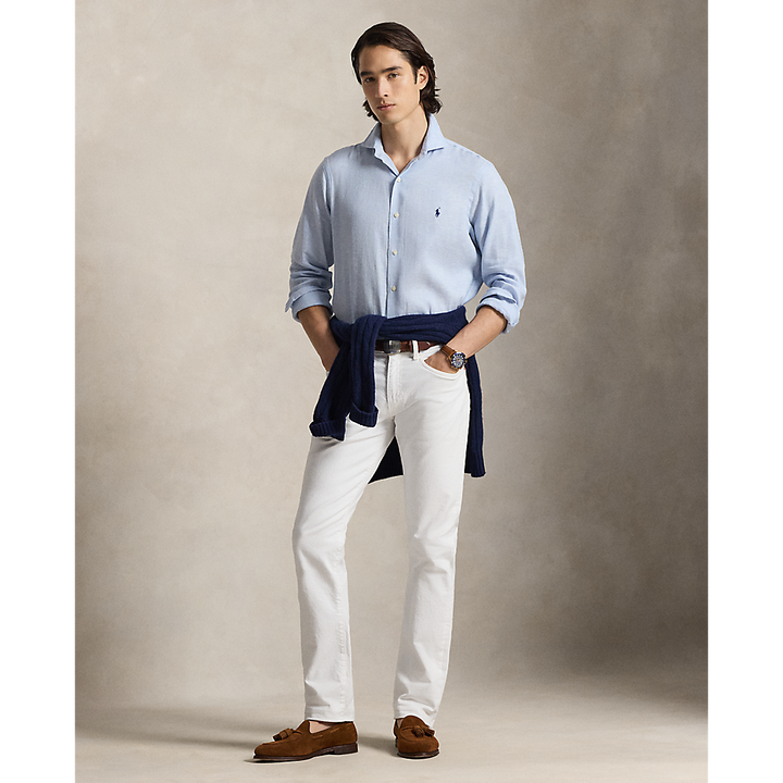 PRL Custom Fit Herringbone Linen-Blend Shirt/Košulja 710B16696001