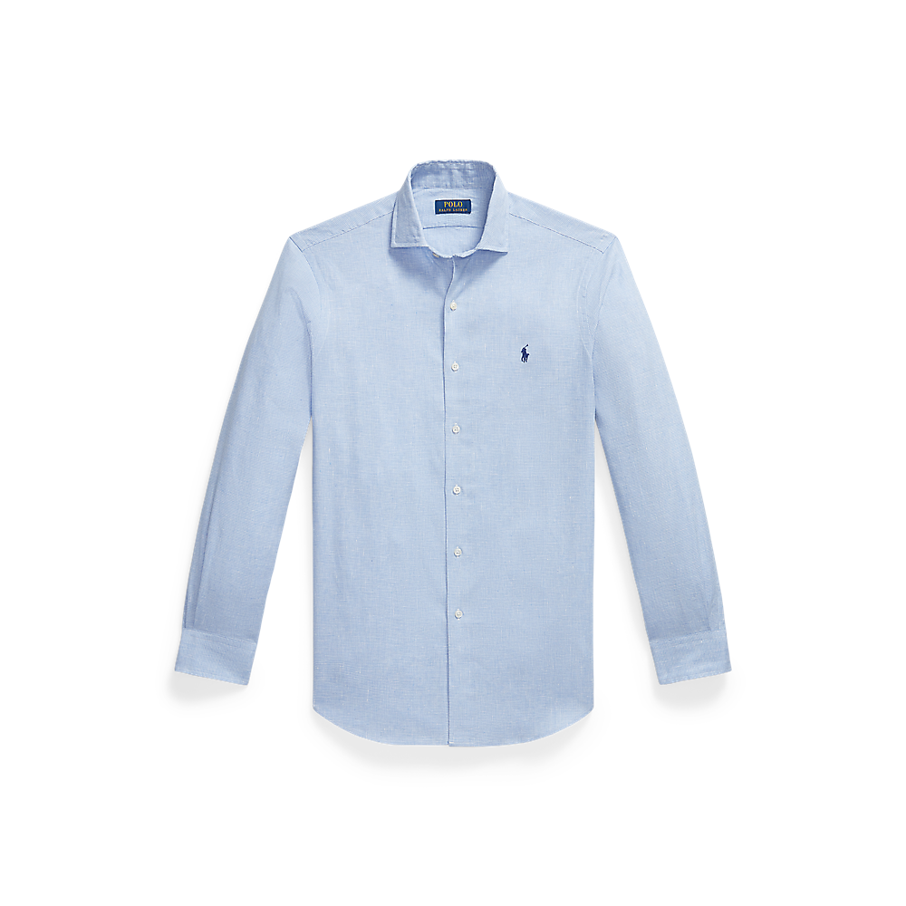 PRL Custom Fit Houndstooth Linen-Blend Shirt /Košulja 710B16698001
