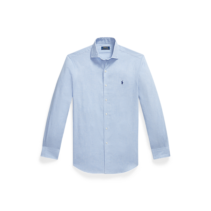 PRL Custom Fit Houndstooth Linen-Blend Shirt /Košulja 710B16698001