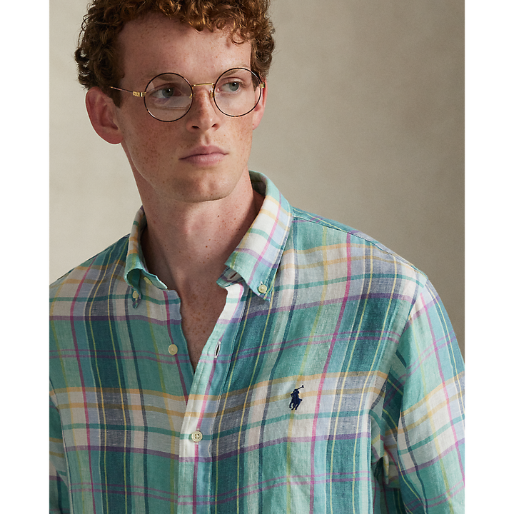 PRL Custom Fit Plaid Linen Shirt/Košulja 710B16705001