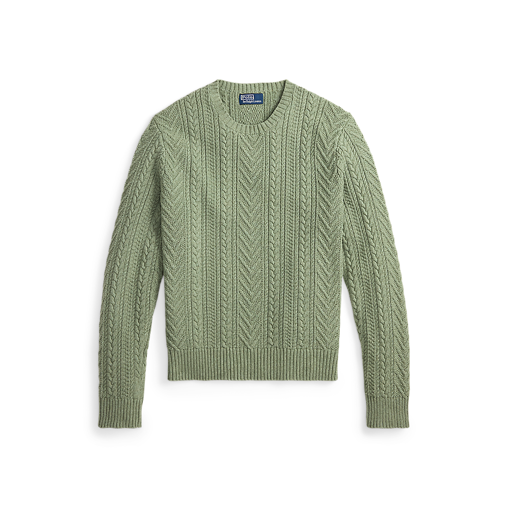 PRL Aran-Knit Cotton-Linen Sweater/Pulover 710B17977001