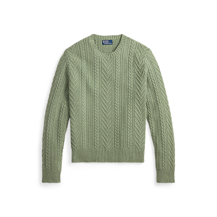 PRL Aran-Knit Cotton-Linen Sweater/Pulover 710B17977001