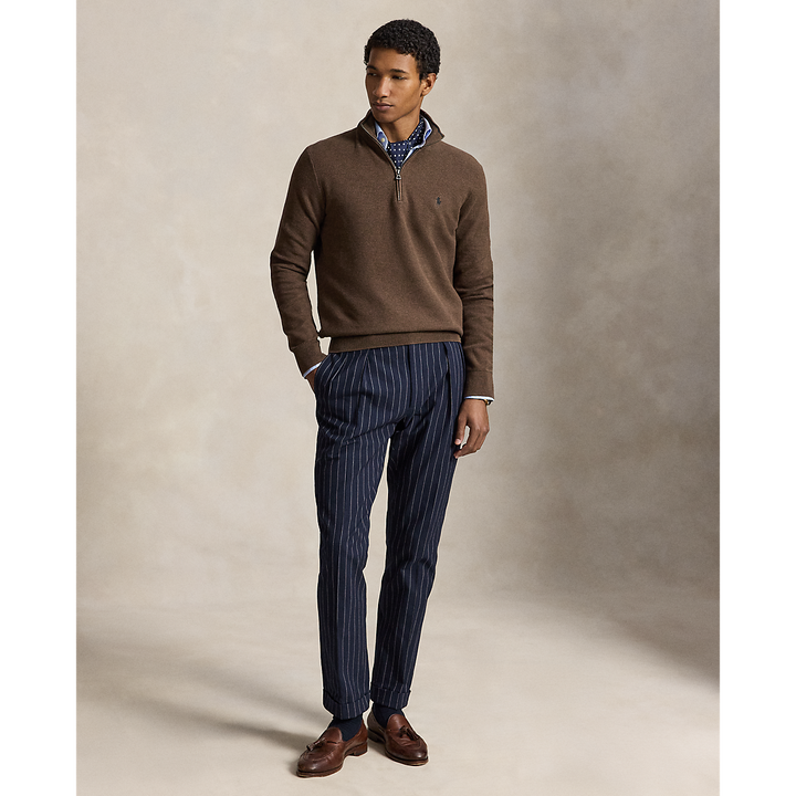 PRL Mesh-Knit Cotton Quarter-Zip Sweater/Pulover 710B18060002