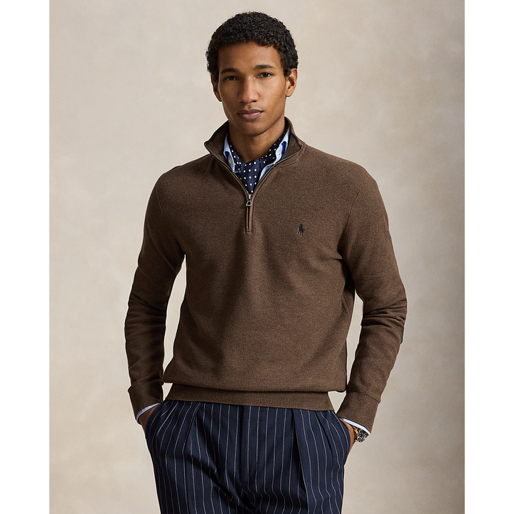 PRL Mesh-Knit Cotton Quarter-Zip Sweater/Pulover 710B18060002