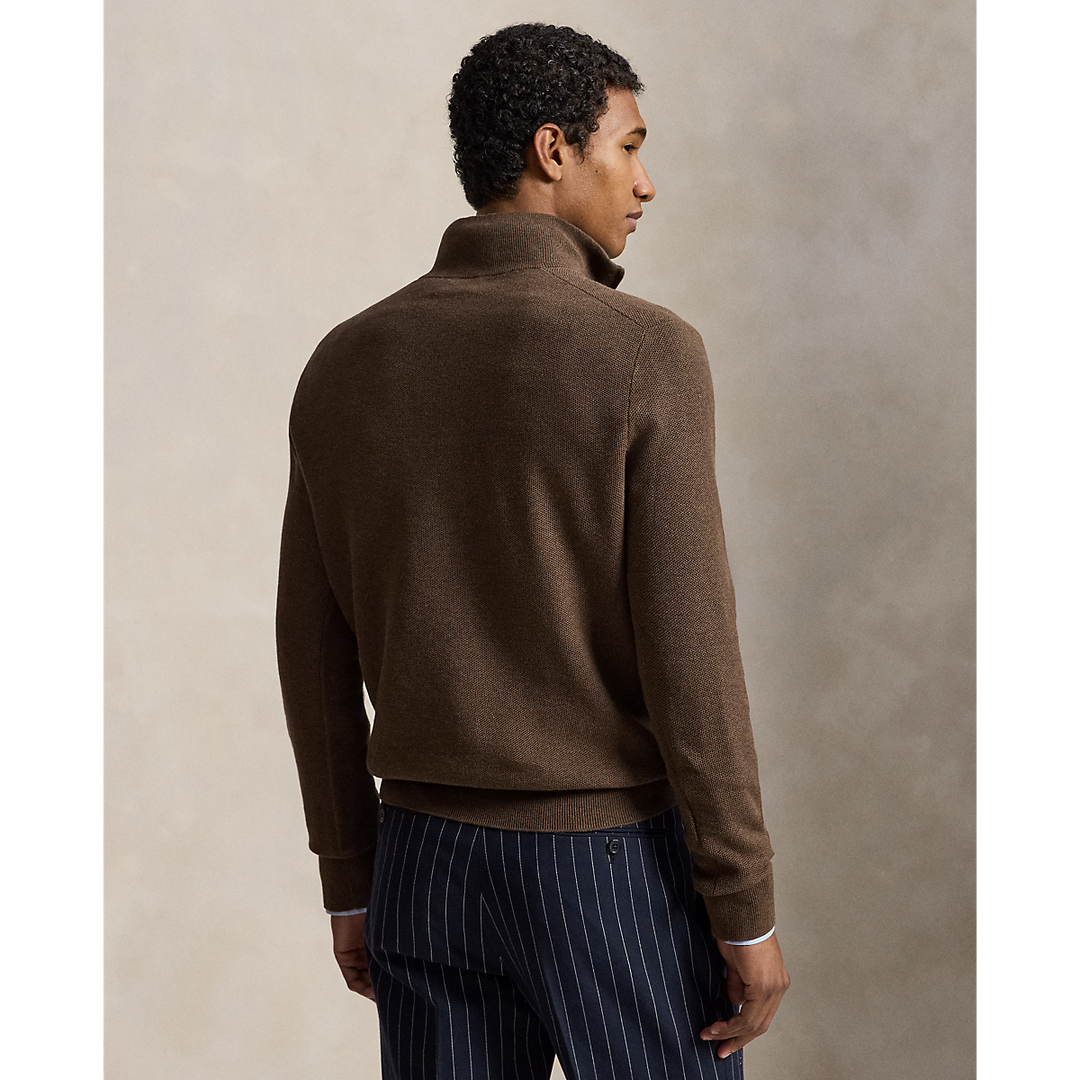 PRL Mesh-Knit Cotton Quarter-Zip Sweater/Pulover 710B18060002