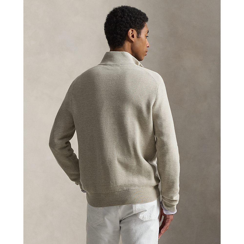 PRL Mesh-Knit Cotton Quarter-Zip Sweater/Pulover 710B18060003