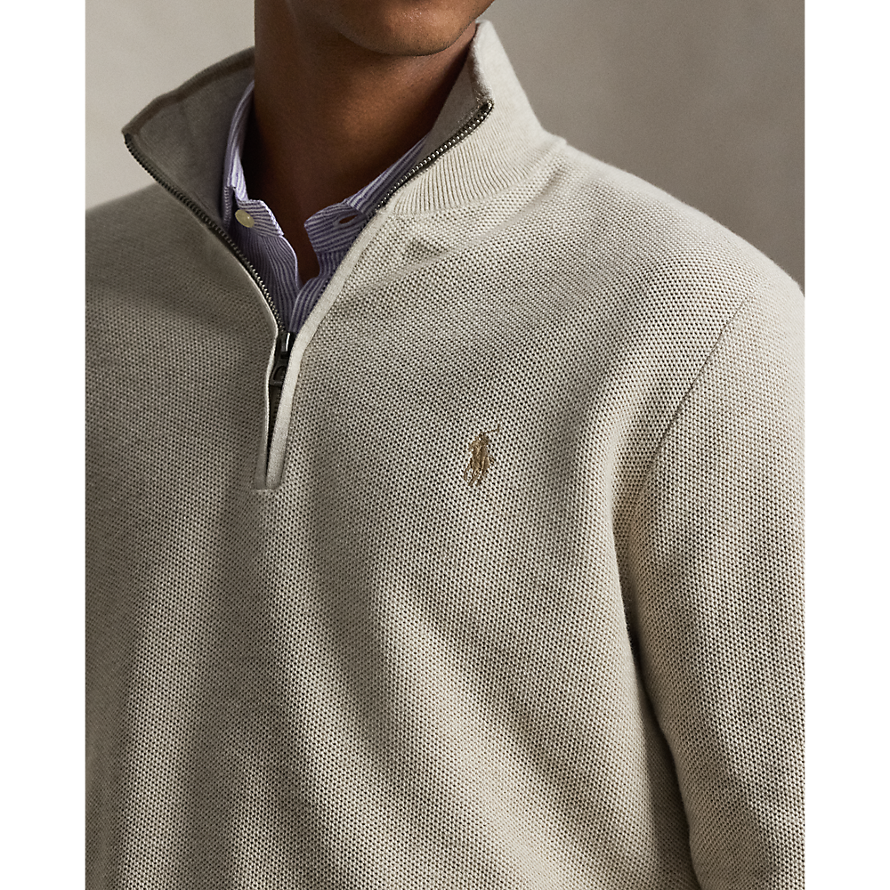 PRL Mesh-Knit Cotton Quarter-Zip Sweater/Pulover 710B18060003