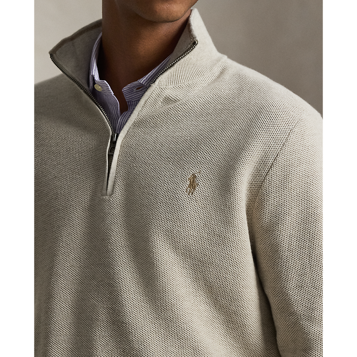 PRL Mesh-Knit Cotton Quarter-Zip Sweater/Pulover 710B18060003