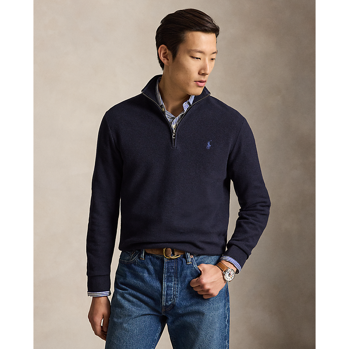 PRL Mesh-Knit Cotton Quarter-Zip Sweater/Pulover 710B18060004