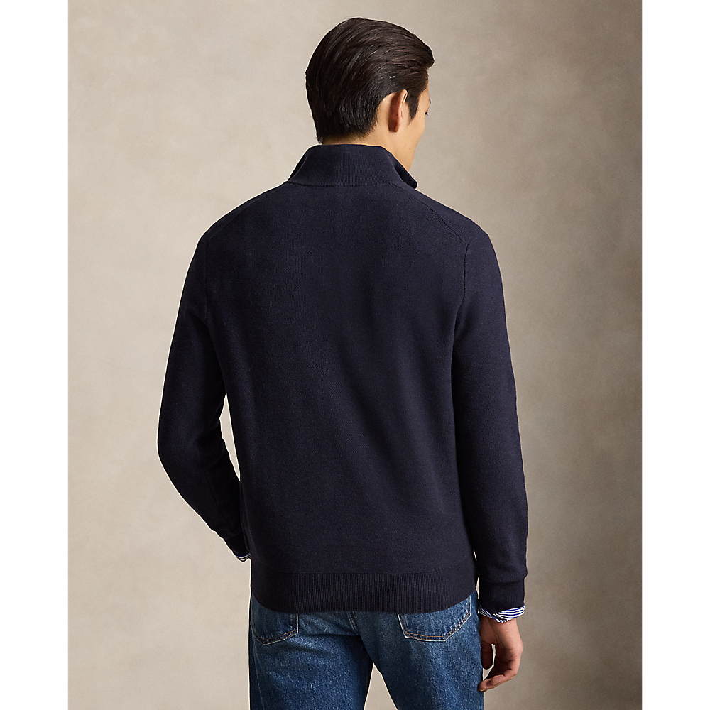 PRL Mesh-Knit Cotton Quarter-Zip Sweater/Pulover 710B18060004
