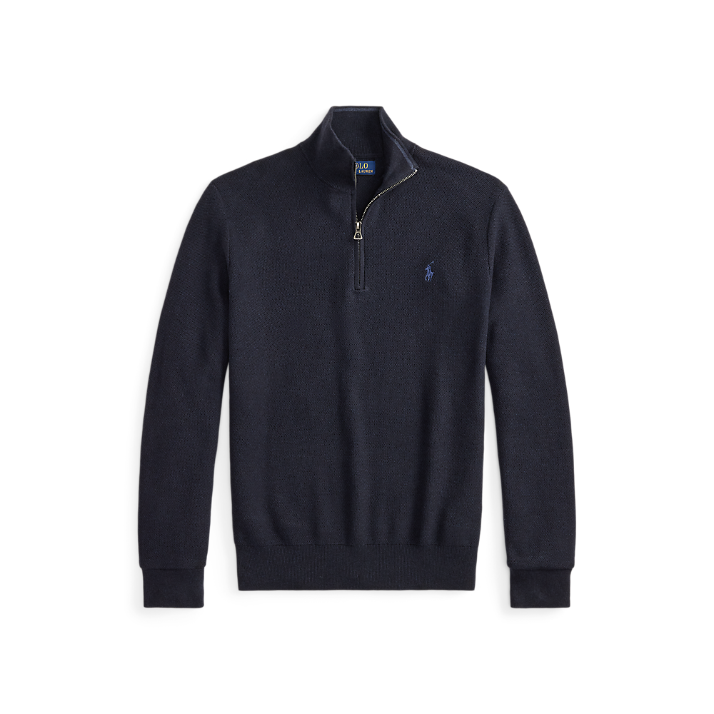 PRL Mesh-Knit Cotton Quarter-Zip Sweater/Pulover 710B18060004