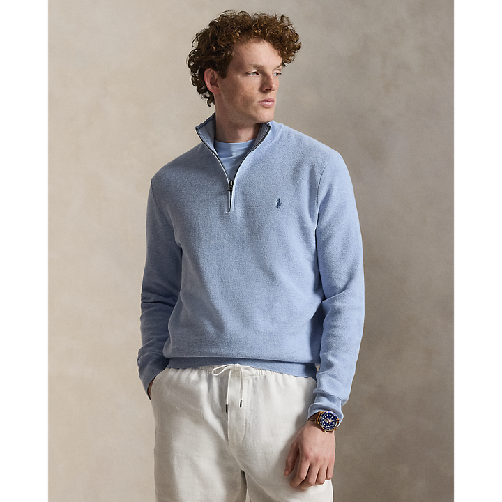 PRL Mesh-Knit Cotton Quarter-Zip Sweater/Pulover 710B18060005