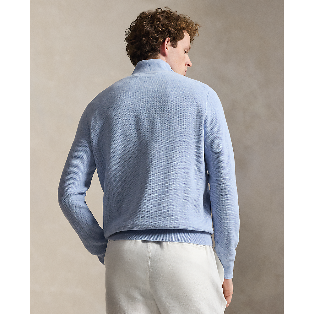 PRL Mesh-Knit Cotton Quarter-Zip Sweater/Pulover 710B18060005