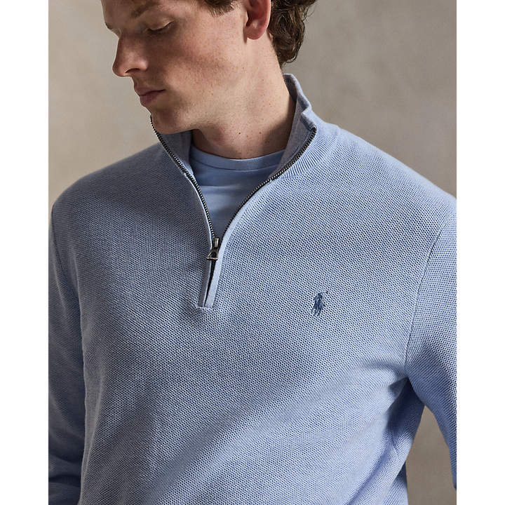 PRL Mesh-Knit Cotton Quarter-Zip Sweater/Pulover 710B18060005