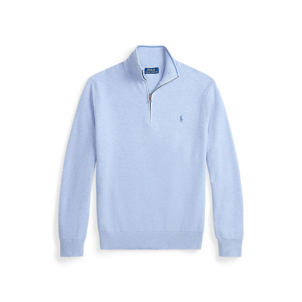 PRL Mesh-Knit Cotton Quarter-Zip Sweater/Pulover 710B18060005