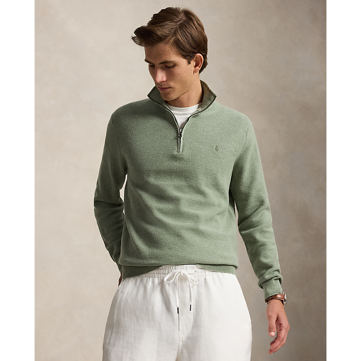PRL Mesh-Knit Cotton Quarter-Zip Sweater/Pulover 710B18060006